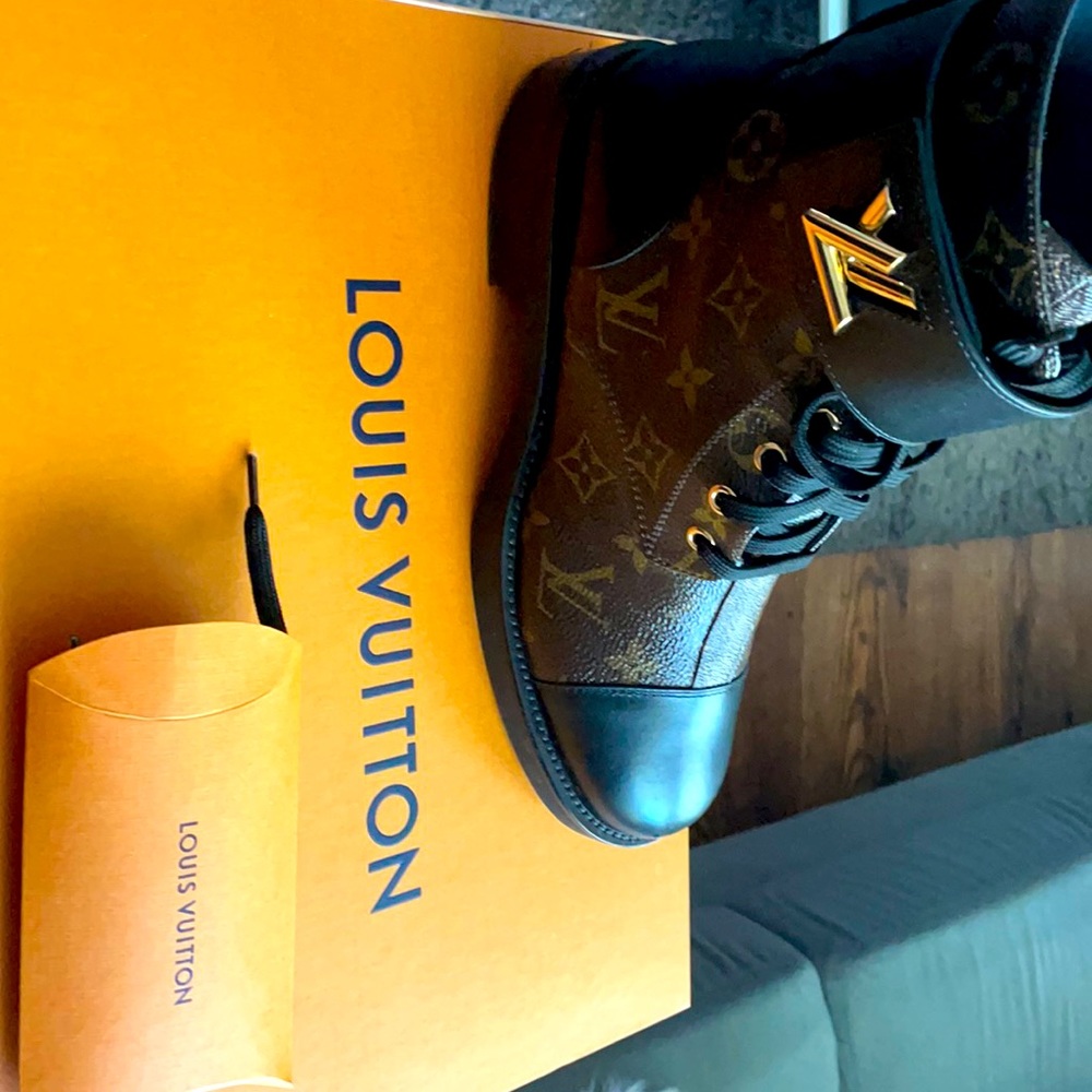 Authentic Louis Vuitton leather boots
